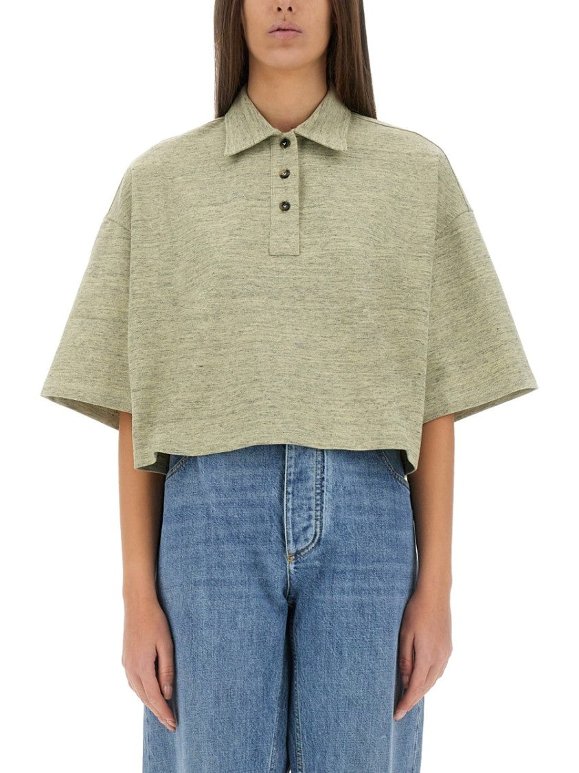 Bottega Veneta Cotton Pique Polo Shirt With Structured Collar