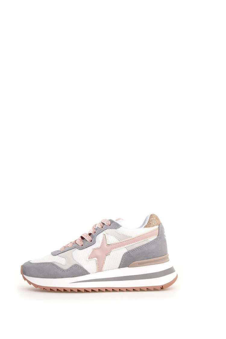 W6yz Sporty Luxury Technical Fabric Raised Sneakers