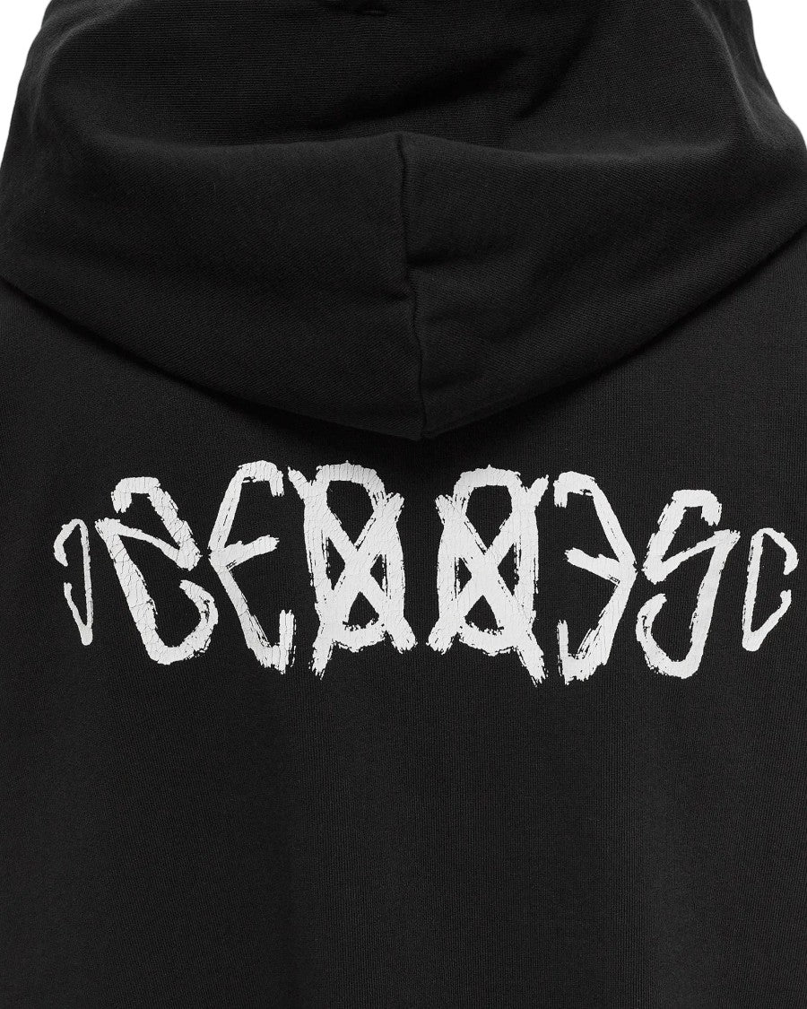 032C Faded Black Sos Bubble Cotton Hoodie