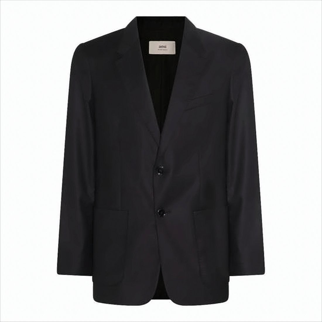 Ami Paris Tailored Black Suit Jacket With Notch Lapels