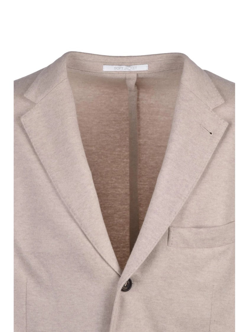 Eleventy Knit Blazer With Button Closure And Classic Lapel
