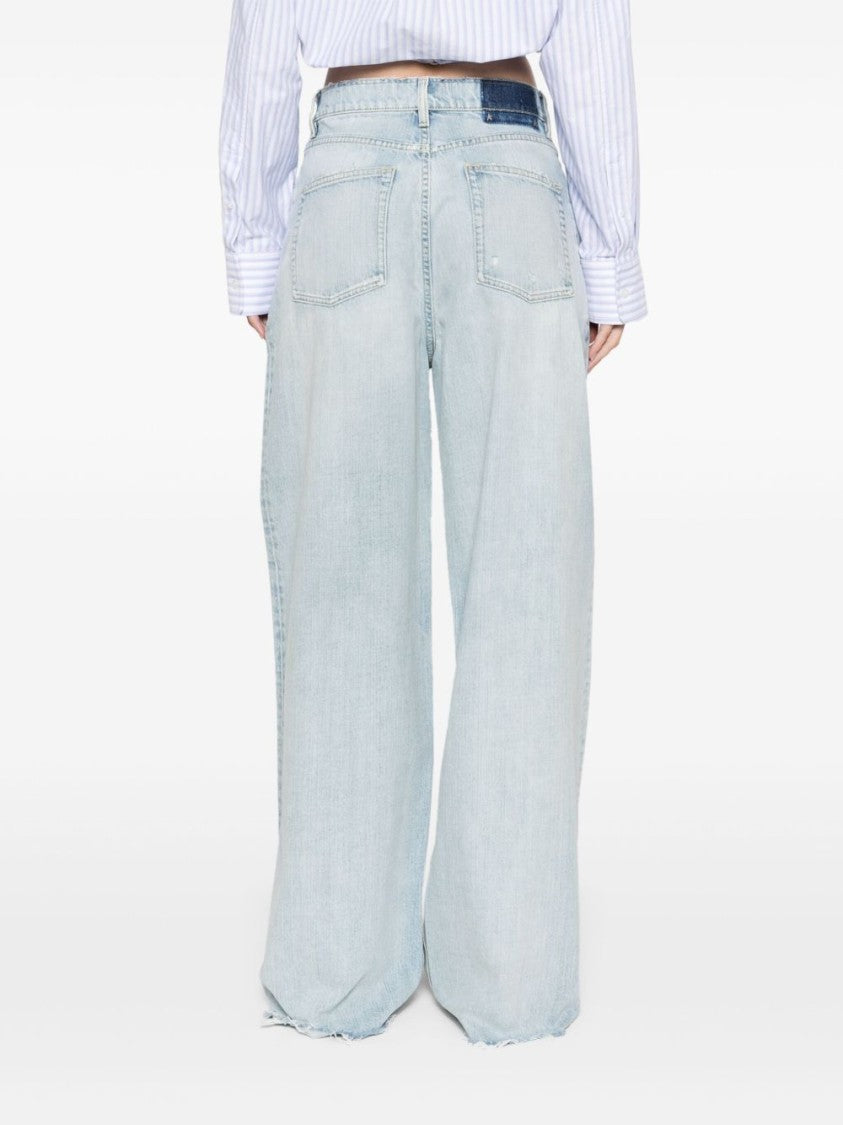 Golden Goose Relaxed Wide-Leg Jeans With Ripped Detailing