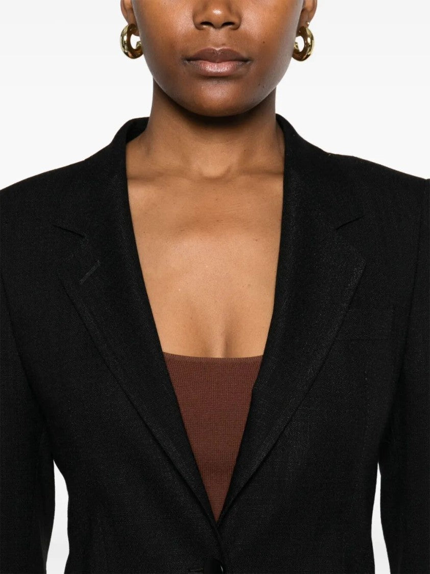 Tagliatore Tailored Black Blazer With Notch Lapel