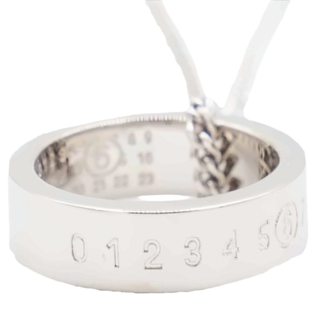 Mm6 By Maison Margiela Silver Brass Necklace With Circular Pendant