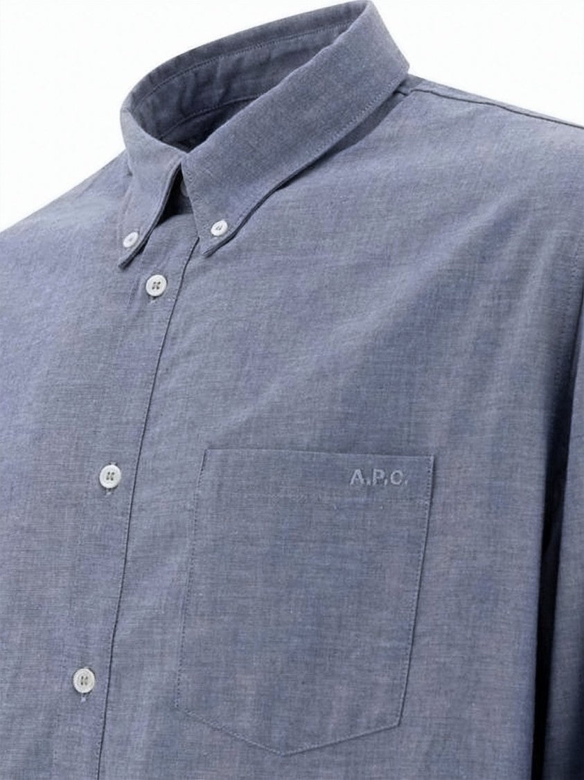 A.P.C. Long-Sleeve Button-Up Shirt With Subtle Branding