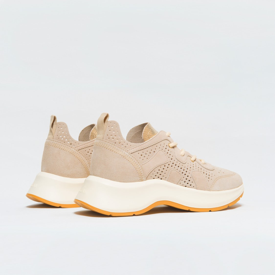 Hogan Perforated Beige Suede H585 Sneaker