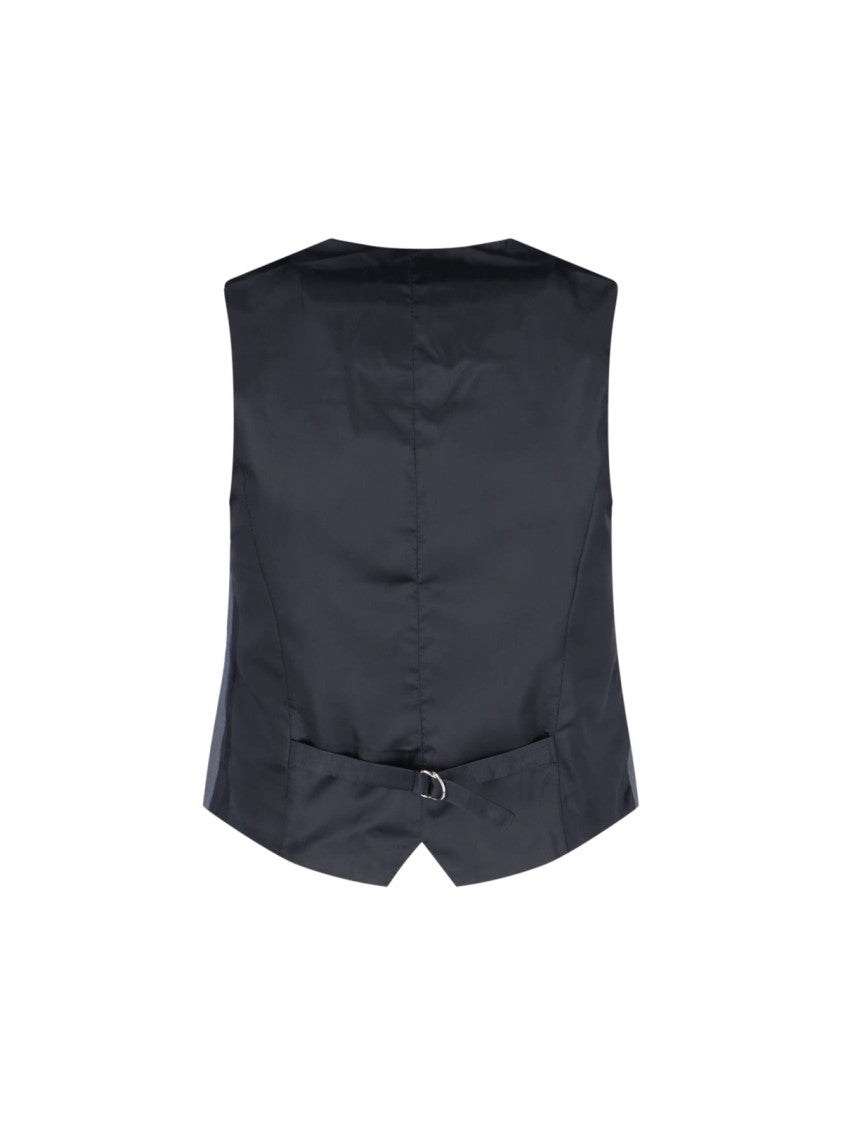 The Frankie Shop Gilet With Adjustable Back Strap And Asymmetrical Hemline