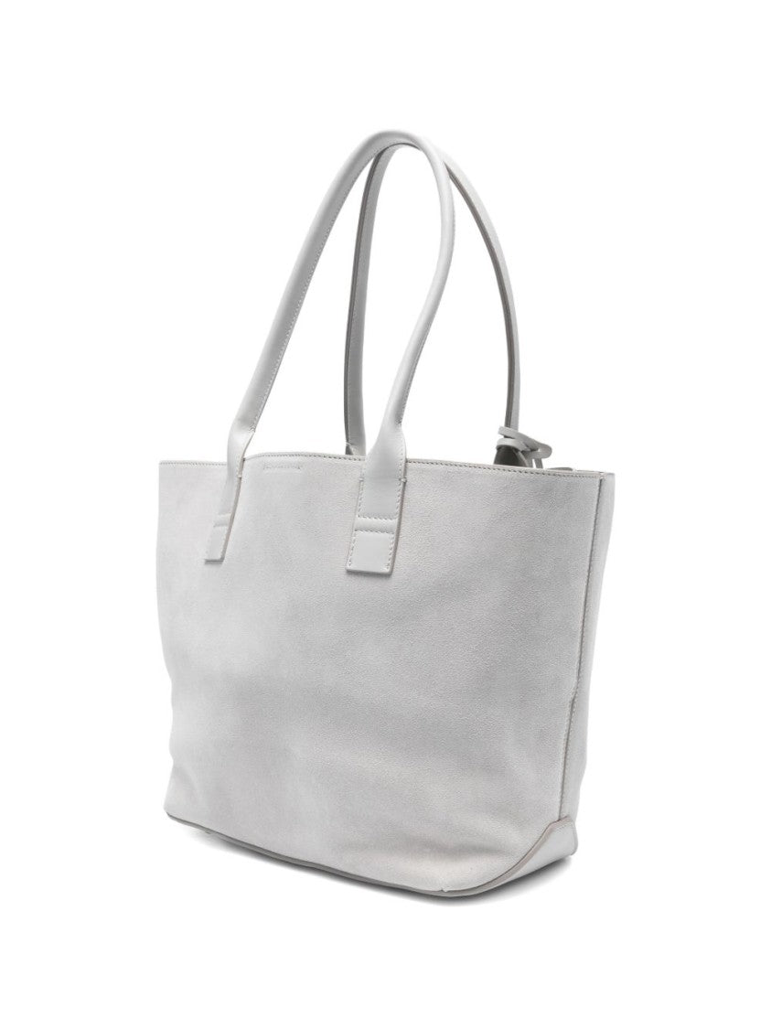 Hogan Spacious Grey Calf Leather Shopper Bag