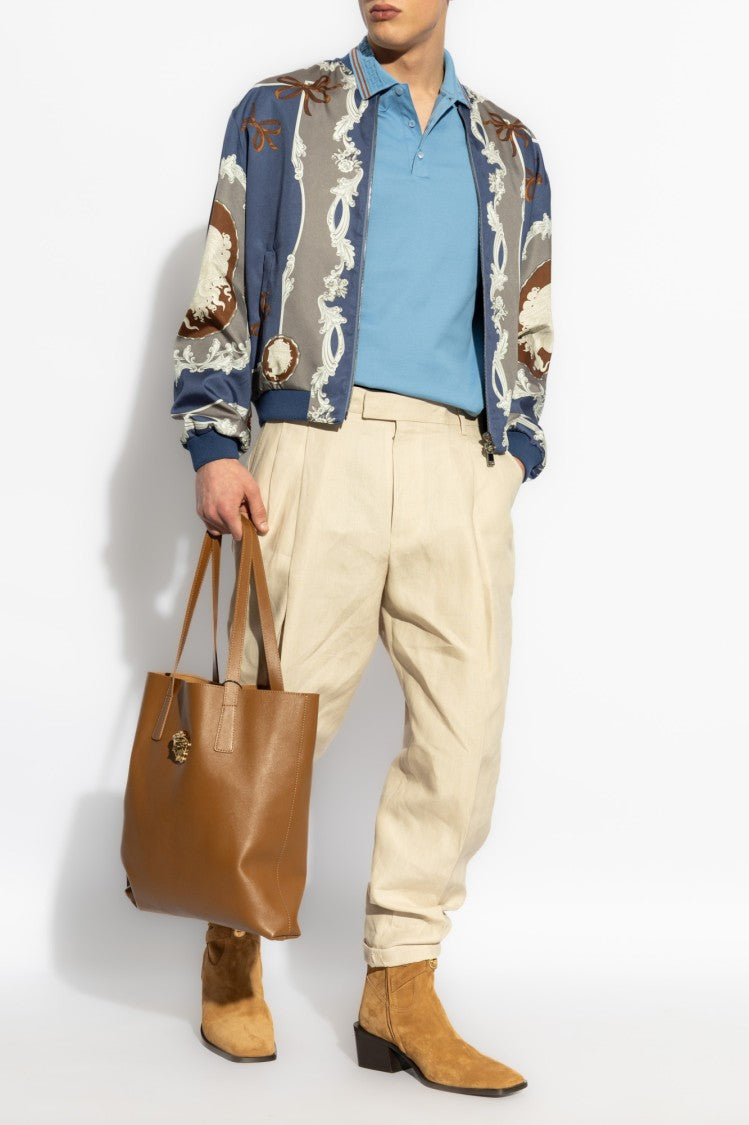 Versace Classic Blue Cotton Polo Shirt