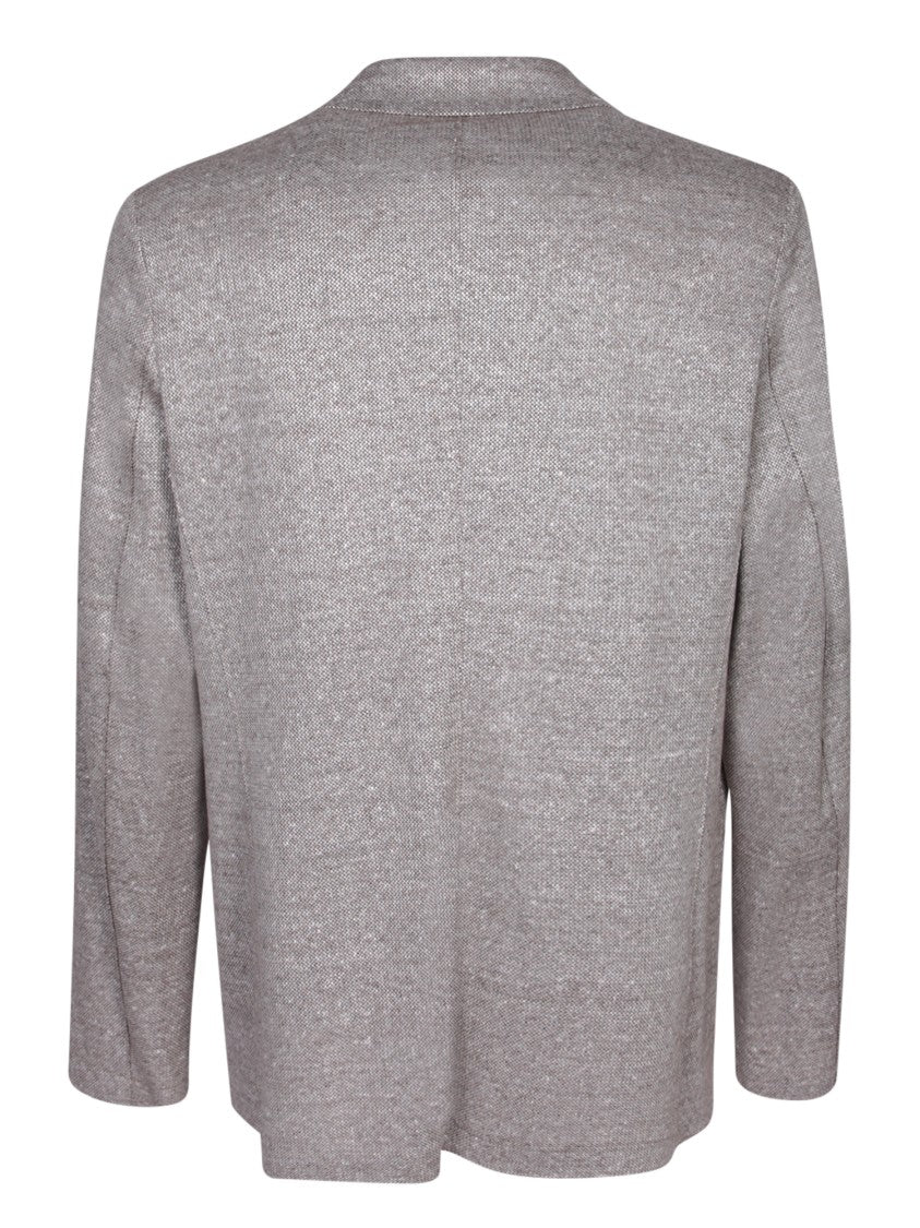Harris Wharf London Grey Linen Blend Blazer With Notch Lapel