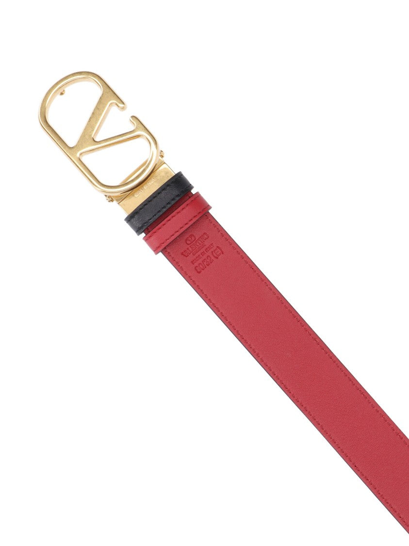 Valentino Garavani Reversible "Vlogo Signature" Belt – Black/Red