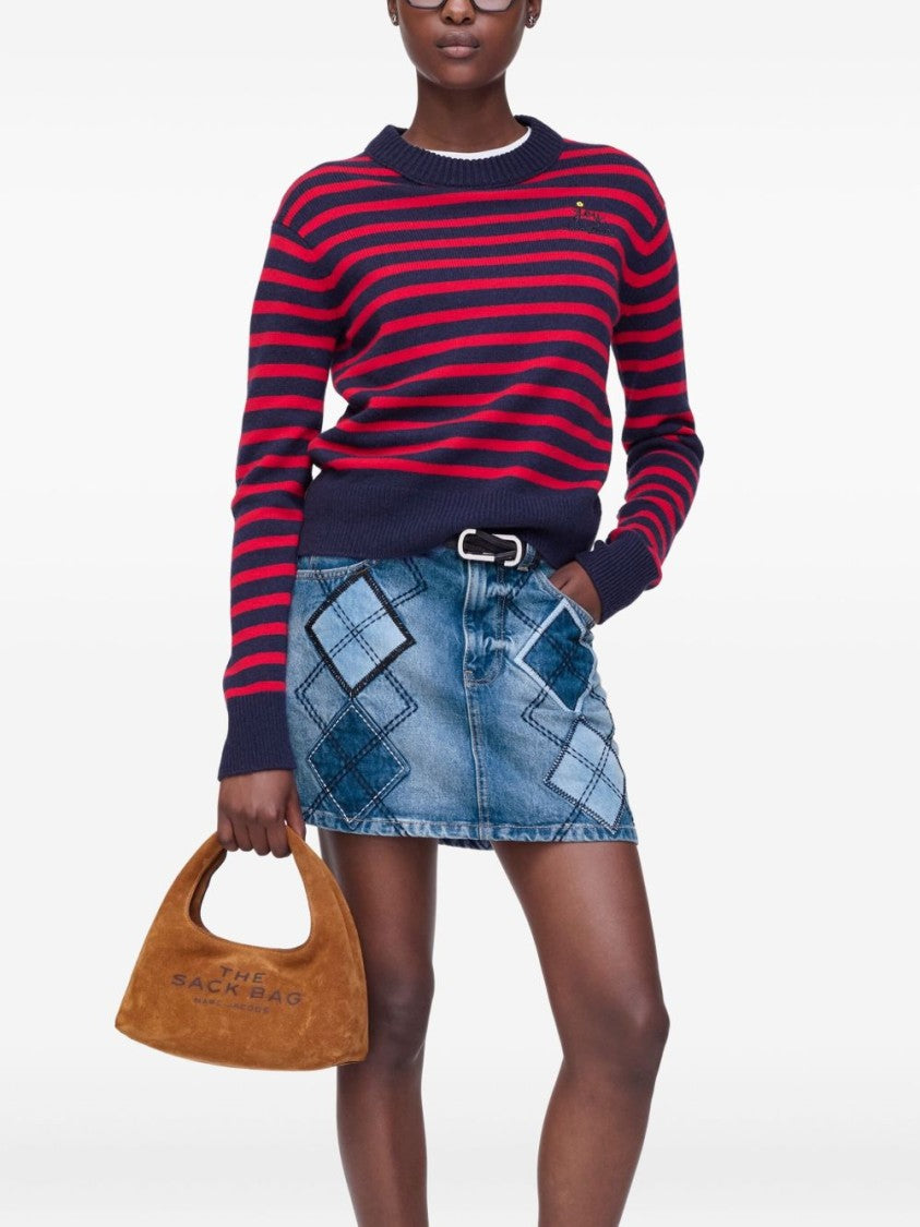 Marc Jacobs Compact Suede-Like Handbag With Embossed Detail