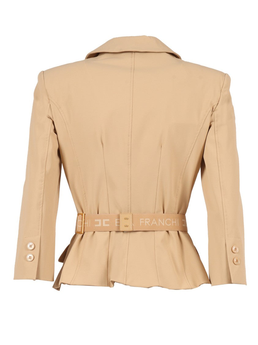 Elisabetta Franchi Double Breasted Belted Tailored Blazer