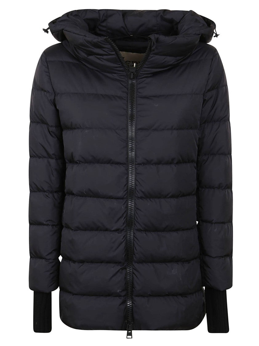 Herno Quilted Down Coat With Luxurious Wool Blend Trim