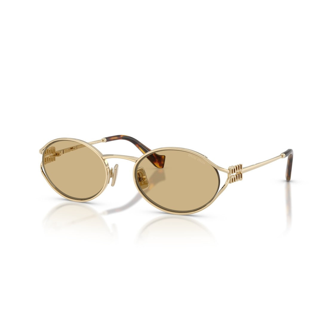 Miu Miu 0Mu 52Ys Oval Brown-Tinted Sunglasses