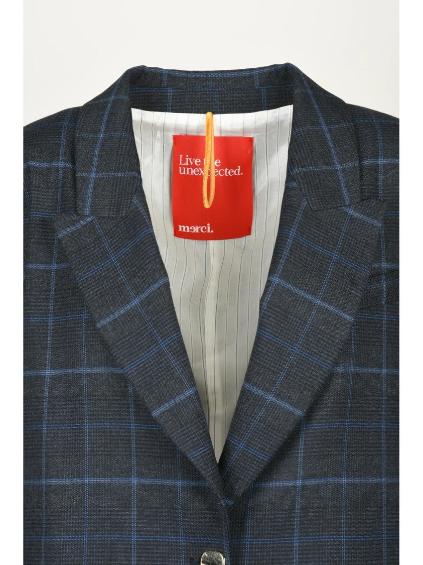 ..,Merci Blue Long Rounded Jacket