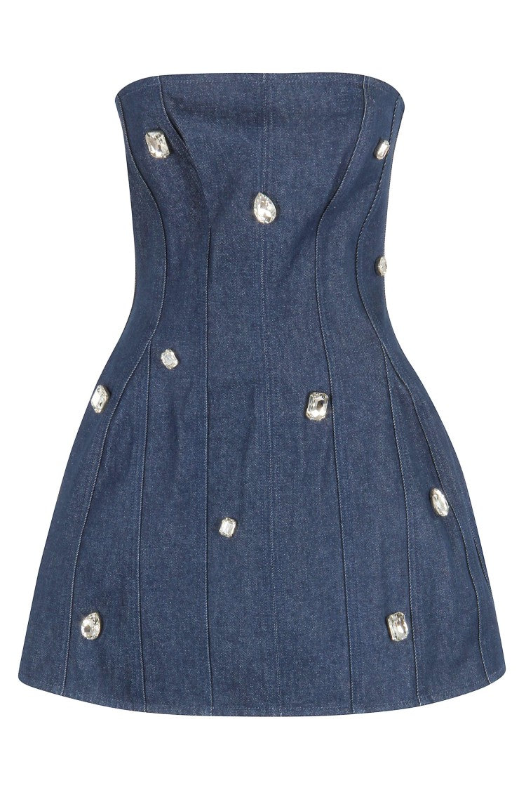 David Koma Indigo Silver Mini Dress