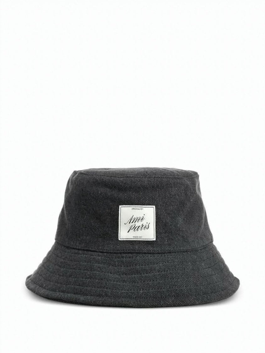 Ami Paris Soft Cotton Bucket Hat With Stitched Detailing