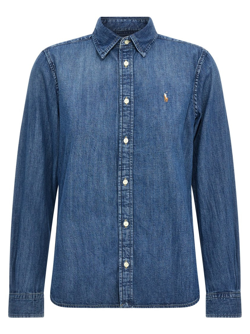 Polo Ralph Lauren Cotton Denim Shirt With Embroidered Logo