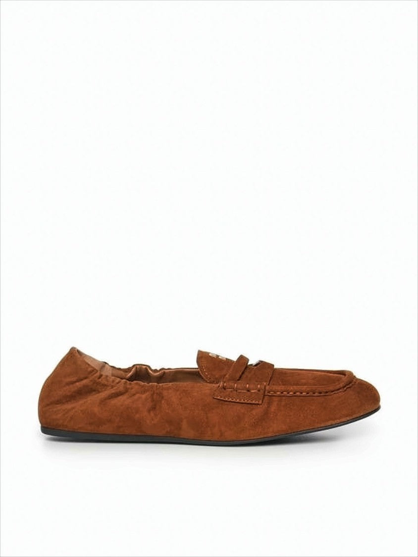 Miu Miu Brown Suede Lambskin Leather Loafers