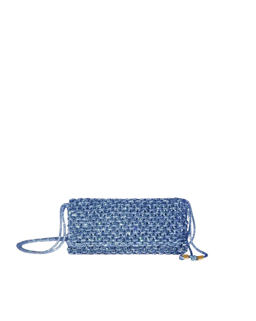 Hibourama Jeans Aurora Crystal-Woven Jewel Shoulder Bag