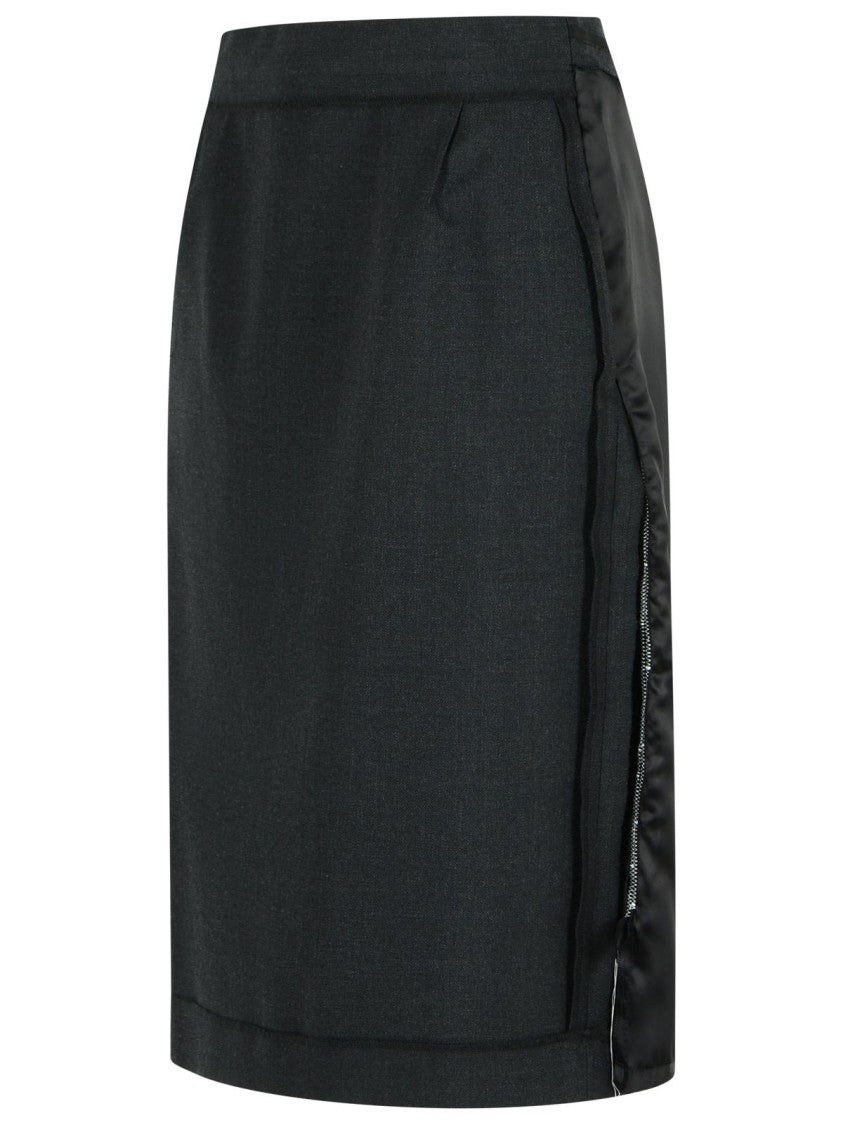 Maison Margiela Graphite Wool Blend Skirt