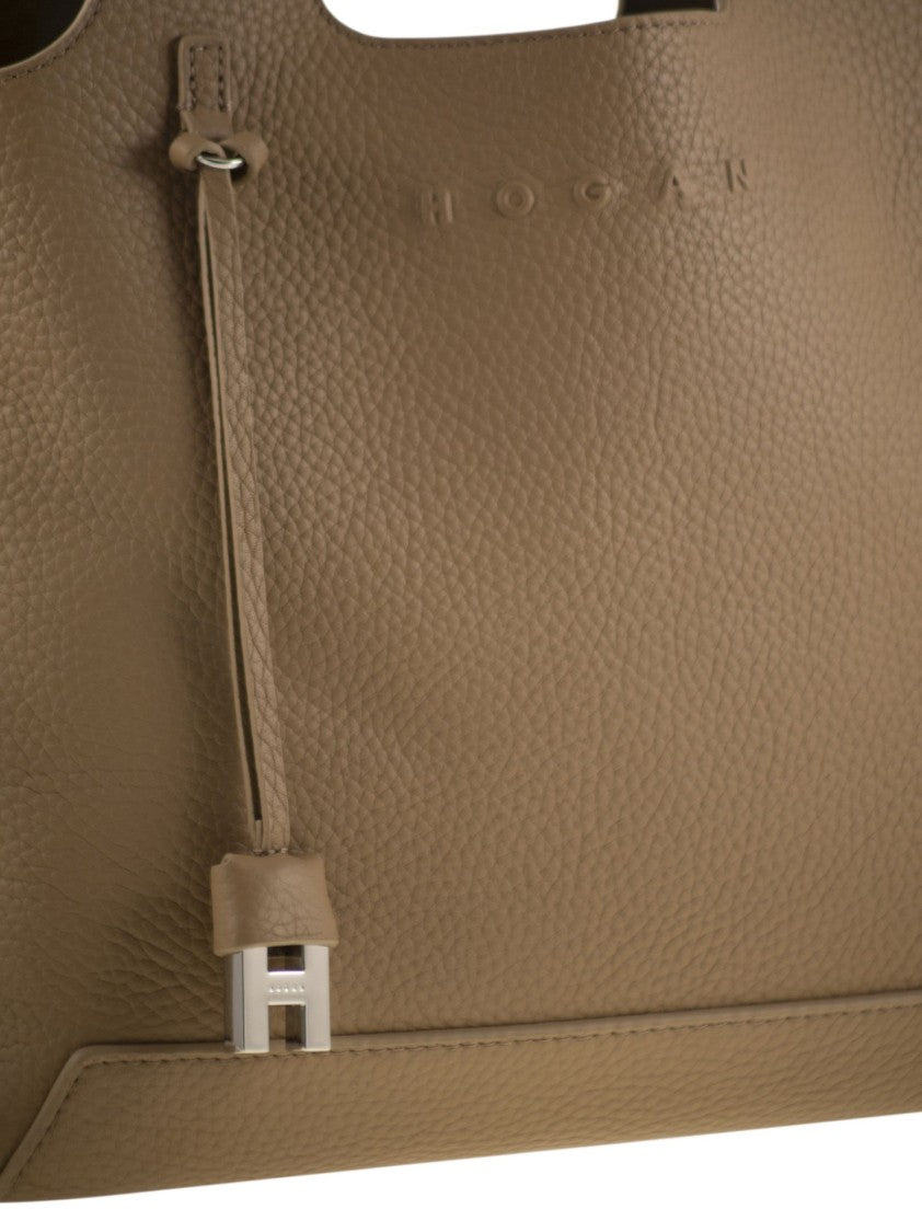 Hogan Shopping Bag In Textured Leather