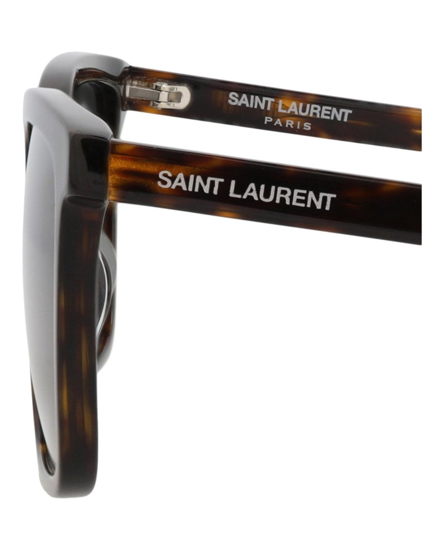 Saint Laurent Tortoiseshell Acetate Square-Frame Sunglasses With Saddle Nose Bridge