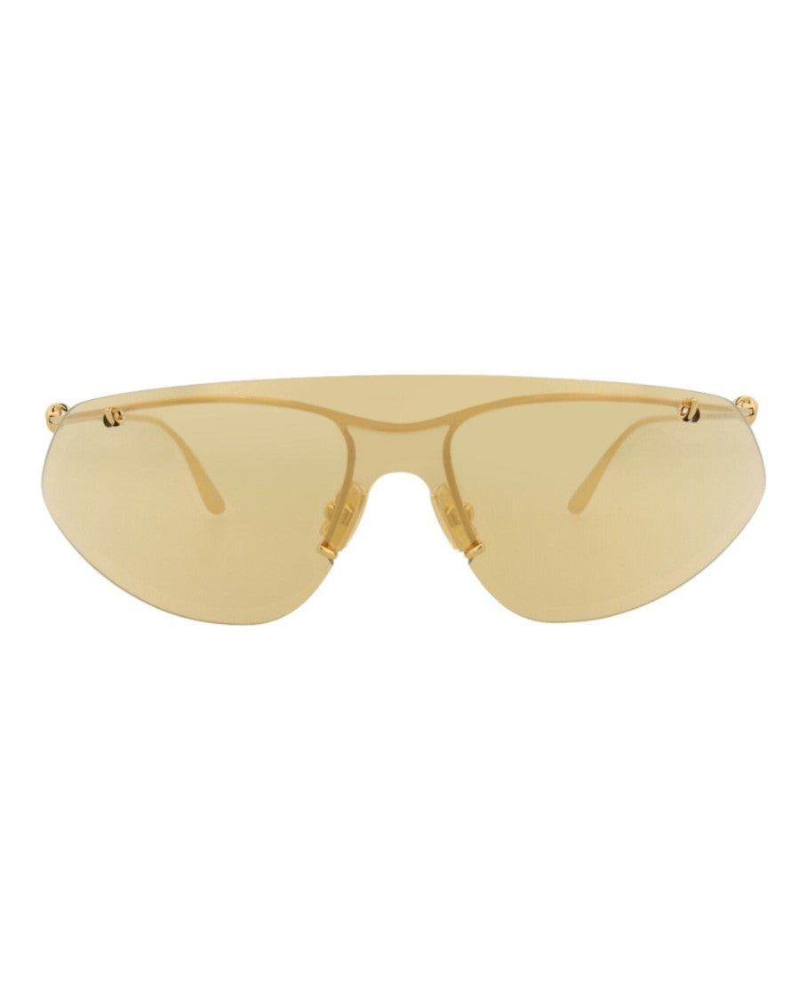 Bottega Veneta Shield-Frame Metal Sunglasses