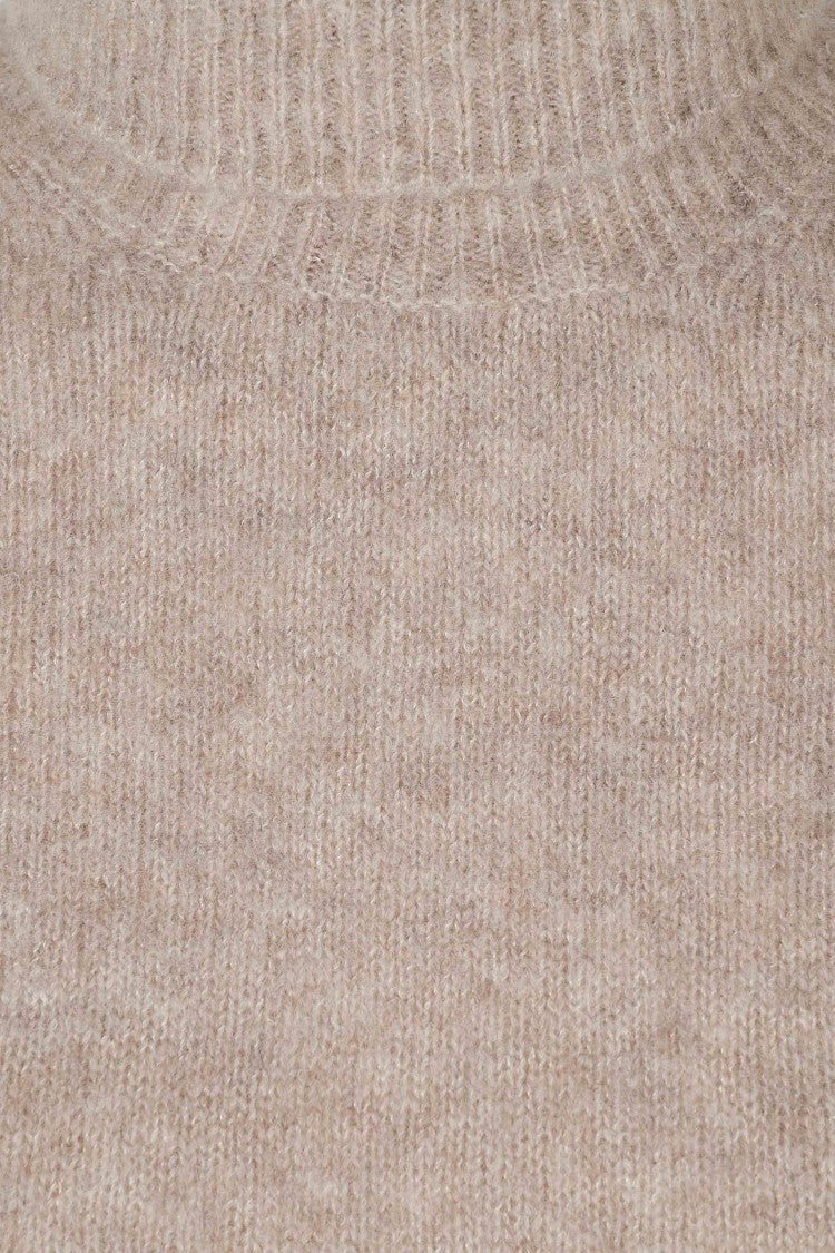 Roberto Collina Beige Long-Sleeve Cashmere-Blend Turtleneck