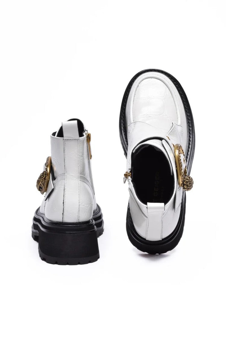 Kurt Geiger Patent Ankle Boots - White