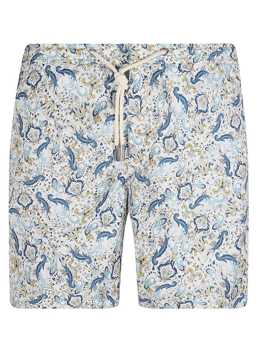 Orlebar Brown Intricate Paisley Pattern Shorts With Adjustable Drawstring Waist