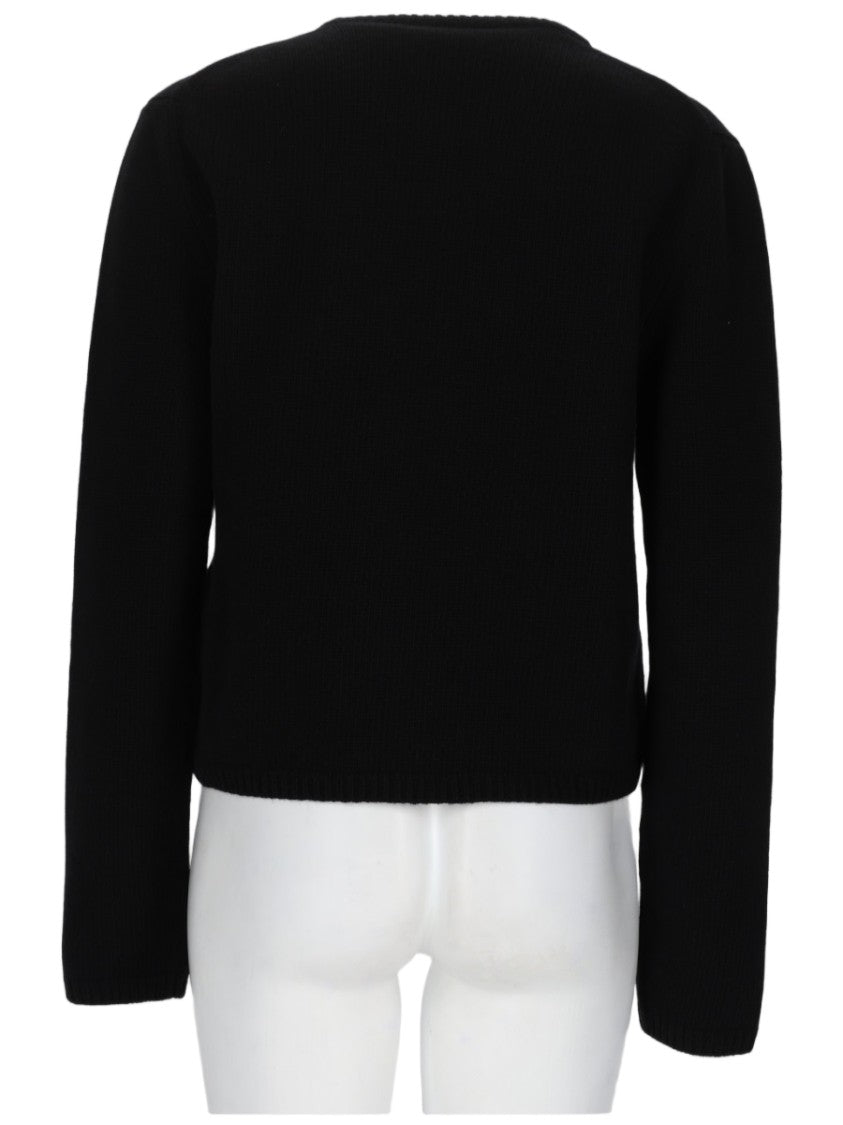 Moncler Cozy Knit Sweater With Contrasting Logo Design