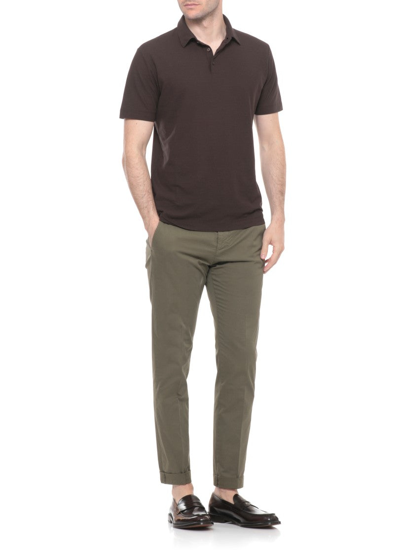 Zanone Brown Cotton Polo Shirt