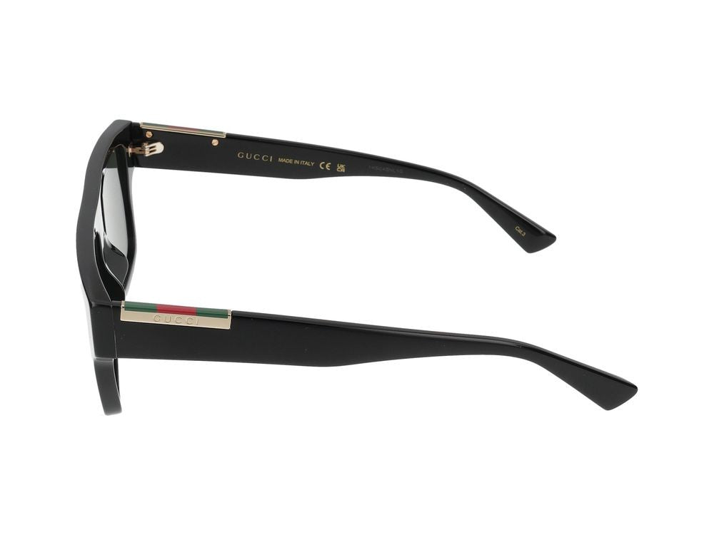 Gucci Black Metallic Accents Oversized Square Sunglasses