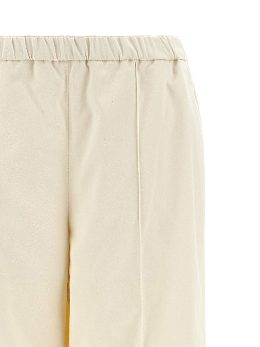 Fabiana Filippi Cotton Gabardine Trousers With Central Stitching And Diamond Detail