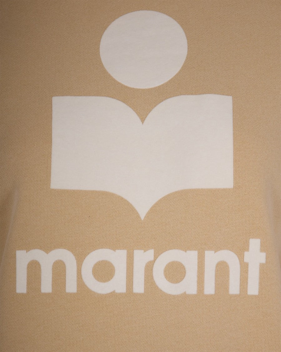 Isabel Marant Étoile Light Ochre Cotton Sweatshirt With Flocked Logo