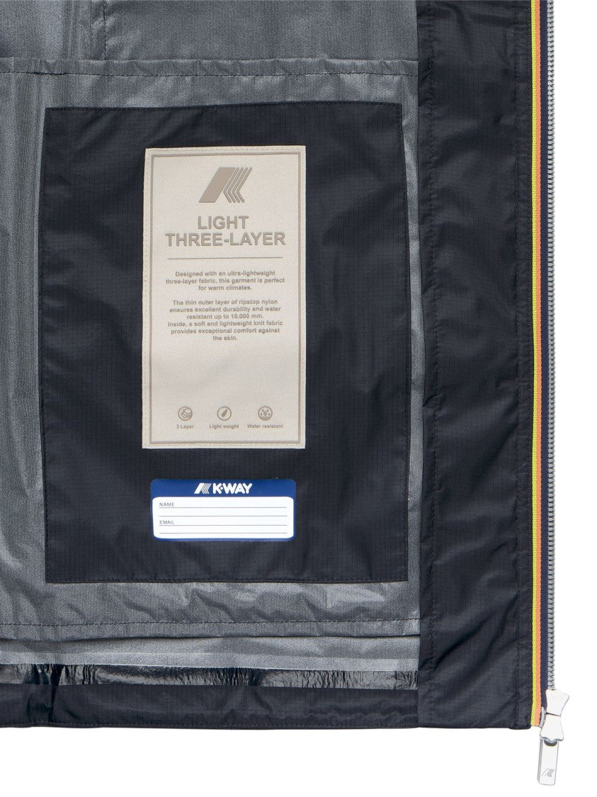 K-Way Lightweight Multi-Pocket Jacket With Hood And Zipper Closure
