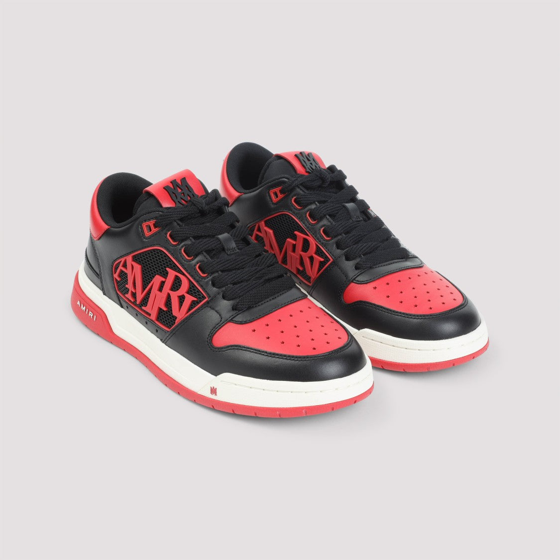 Amiri Red And Black Leather Sneakers