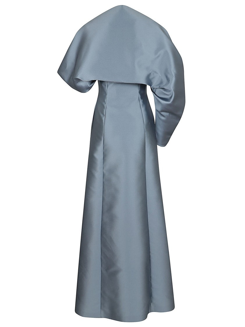 Alberta Ferretti Silk-Blend Maxi Dress With Statement Sleeves And Sophistication