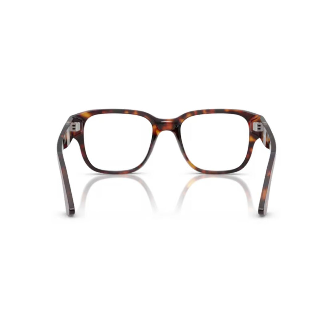 Persol 0Po3374v Classic Tortoiseshell Acetate Eyeglasses With Metallic Detail