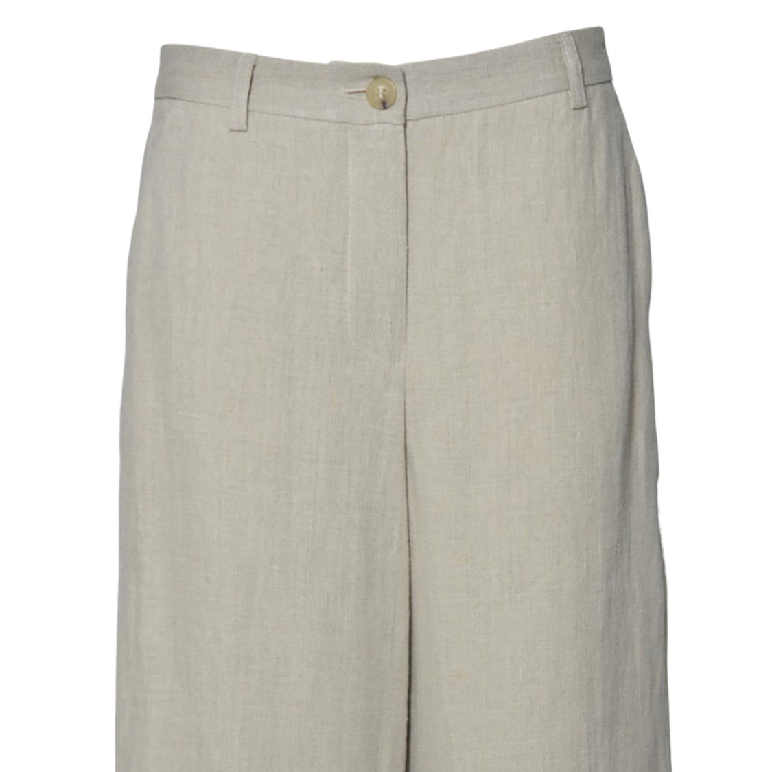 Solotre Sand Linen Wide-Leg Trousers – Solotre