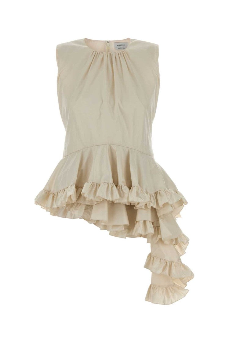 Alexander Mcqueen Ivory Poplin Top