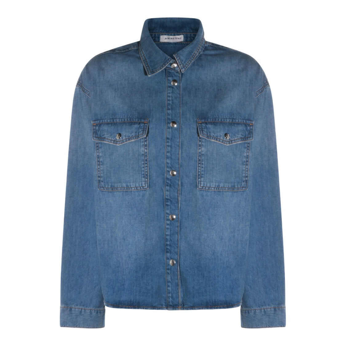 Anine Bing Classic Denim Shirt With Button-Down Front