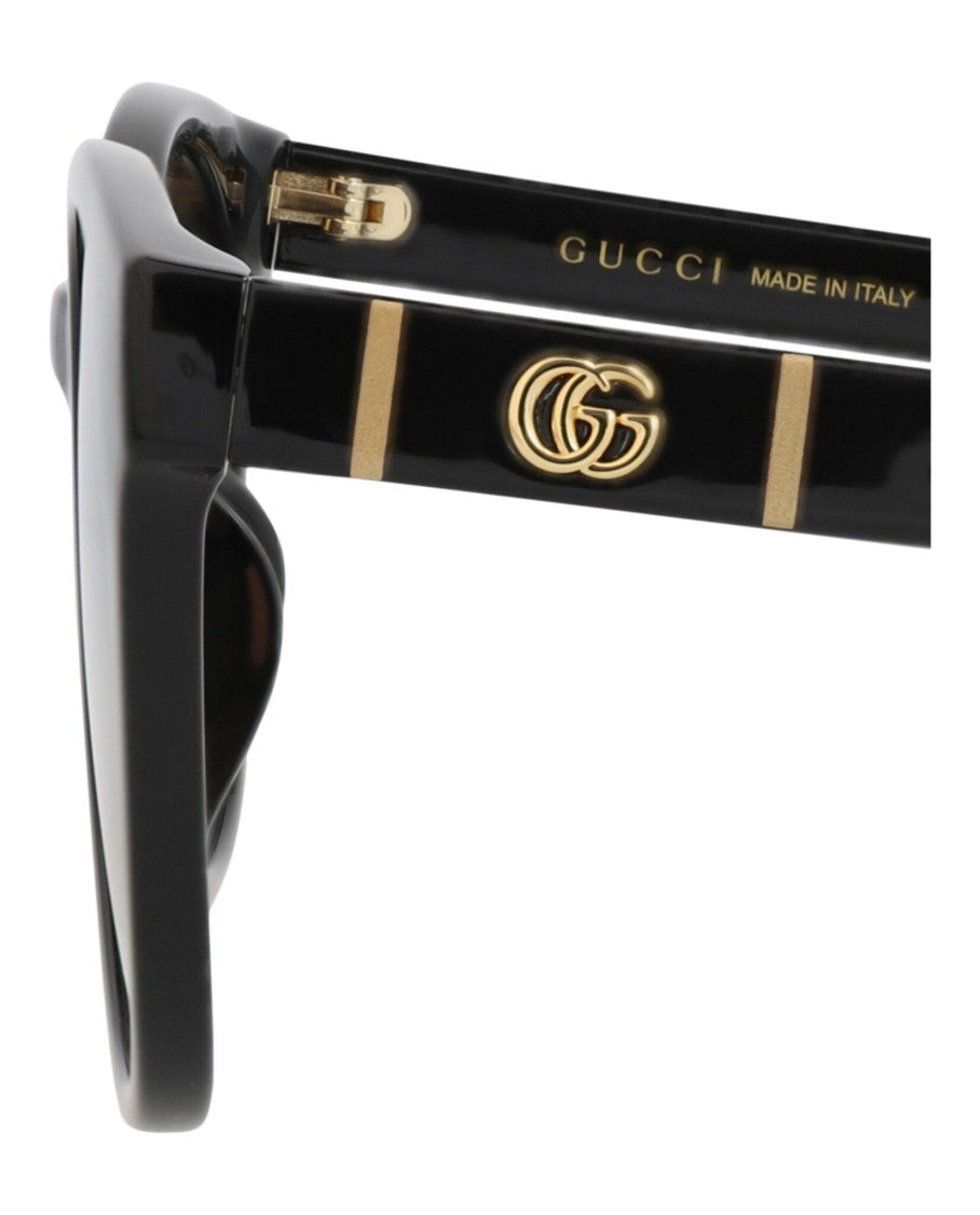 Gucci Round-Frame Polarized Sunglasses With Saddle Nose Bridge And Velvet Case