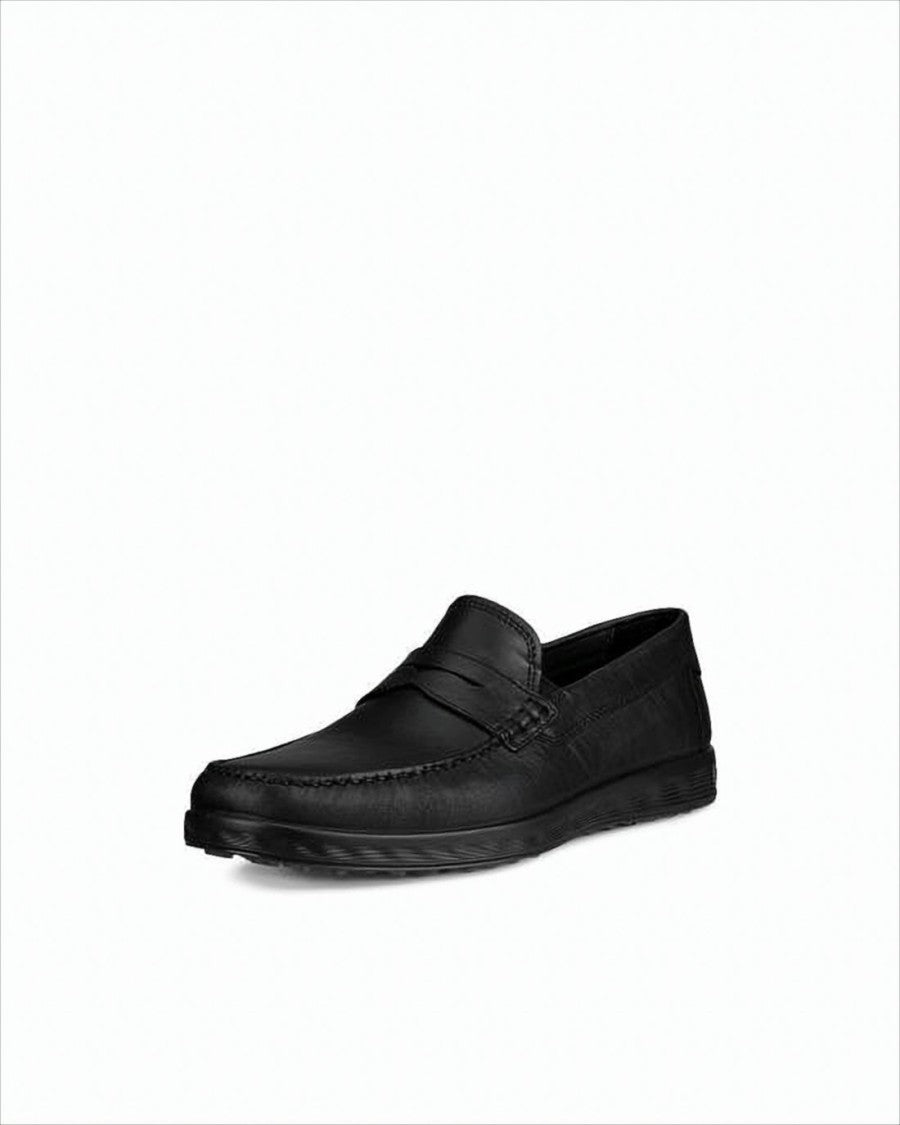 Ecco Leather Penny Loafers With Textured Grip Sole