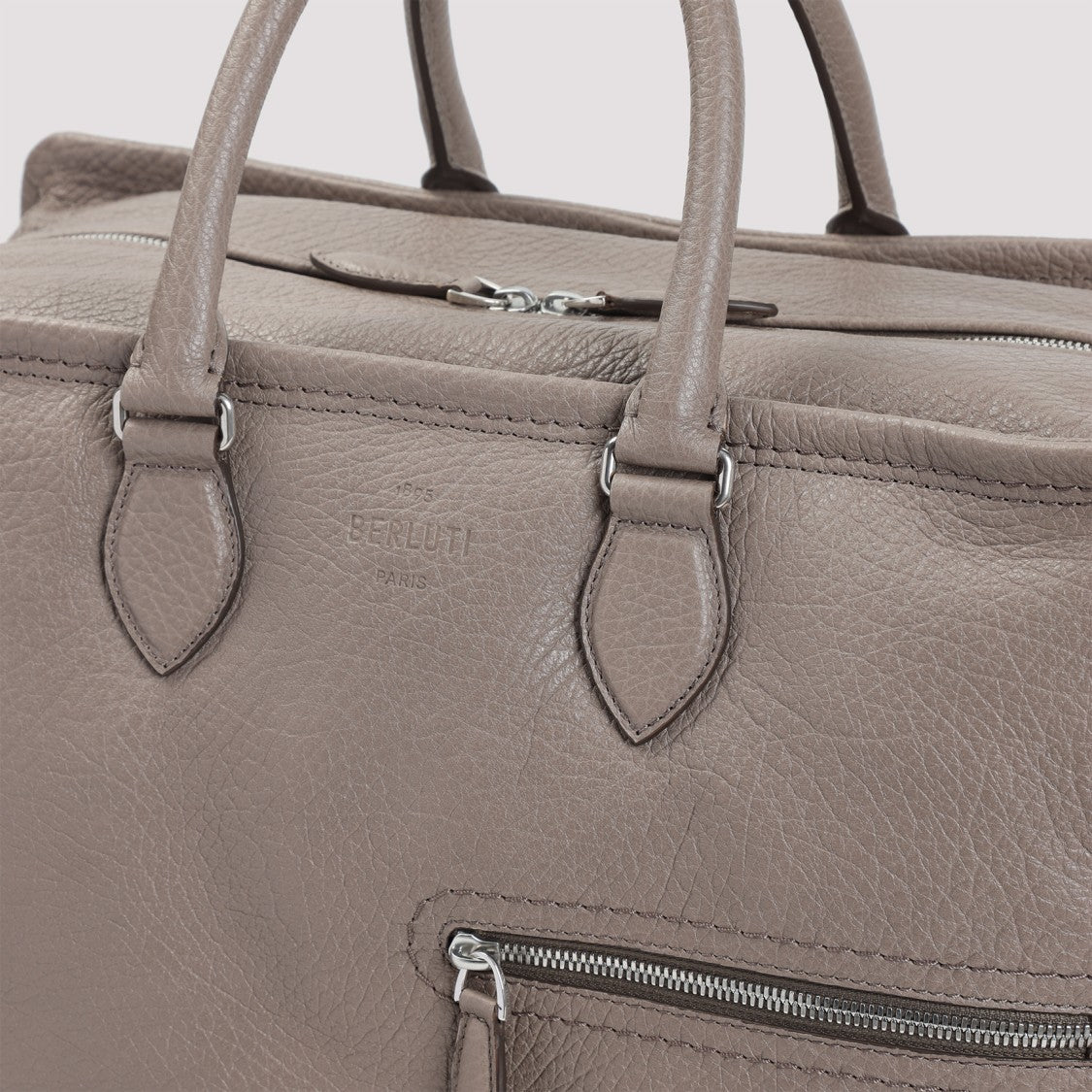 Berluti Grey Grained Leather Travel Bag