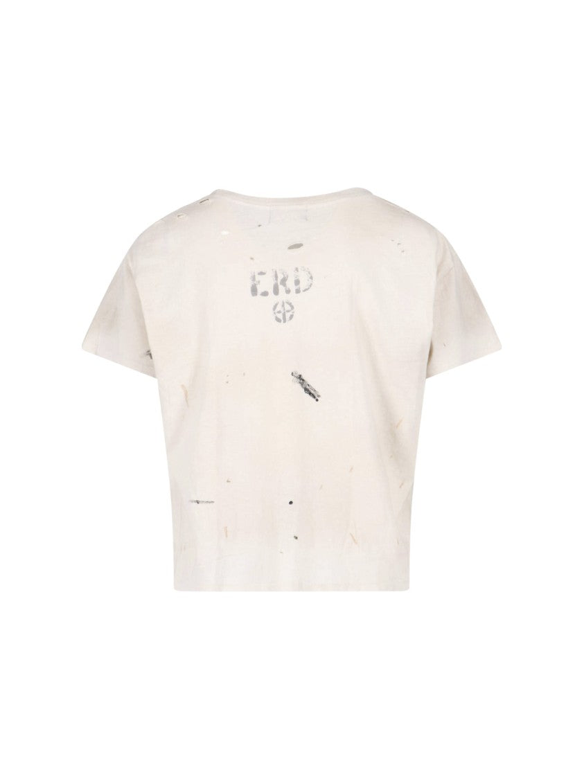 Enfants Riches Déprimés Minimalist White T-Shirt With Standard Crew Neckline