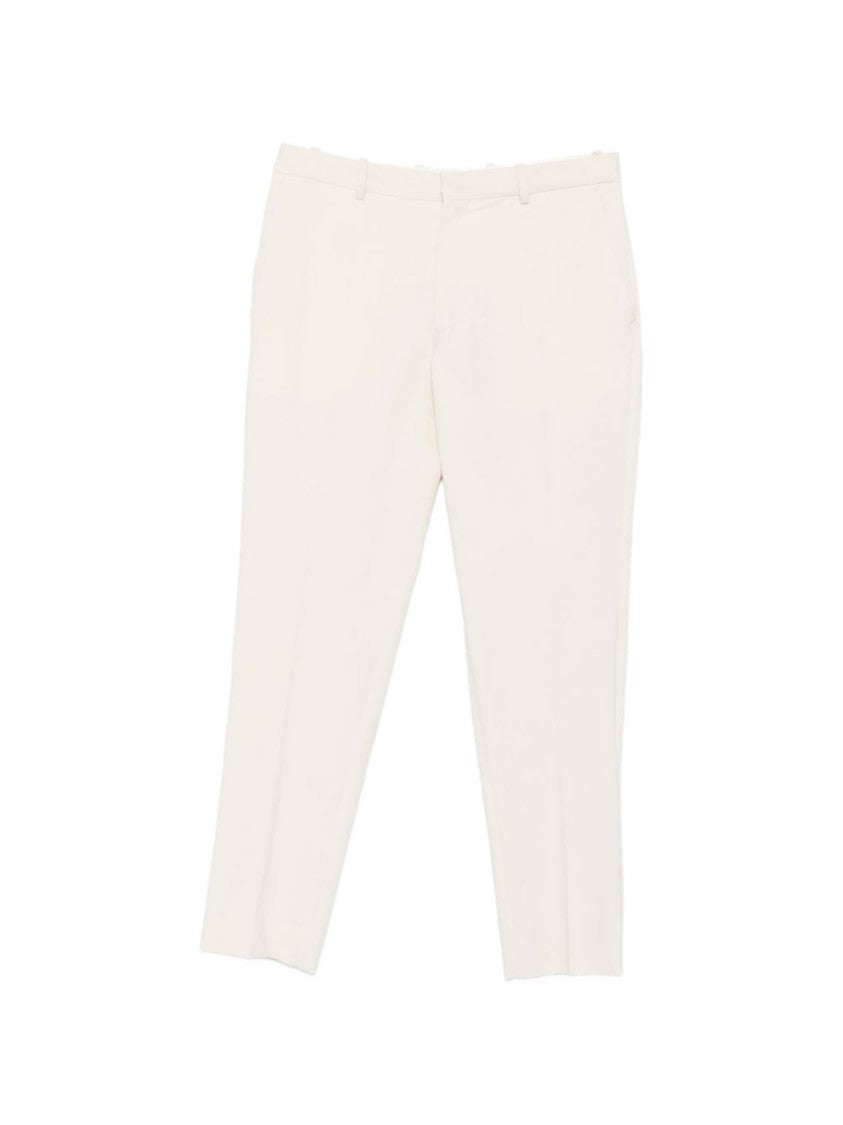 Circolo 1901 Off-White Tailored Trousers With Concealed Fastening And Pocket Detailing