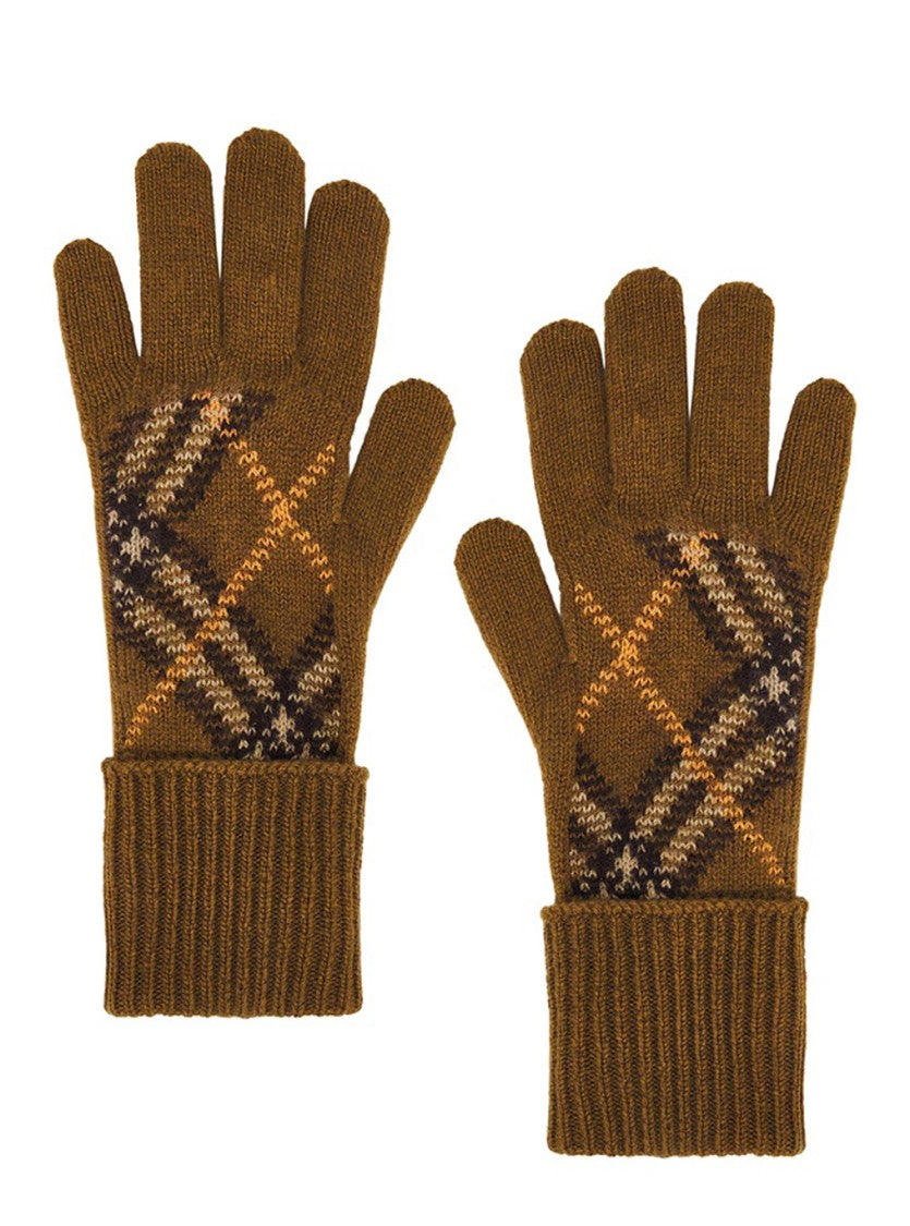 Burberry Classic Check Pattern Cashmere Gloves